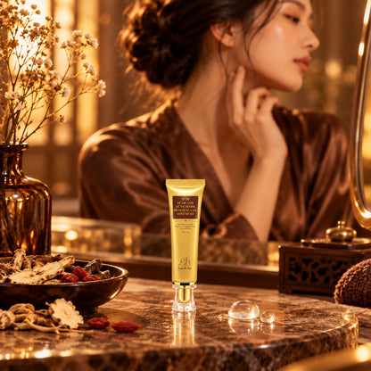 LanBeNa mark care gel on a marble vanity as part of an evening skincare ritual