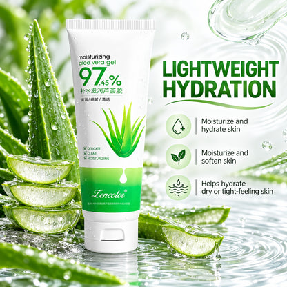 Lightweight hydration aloe gel that moisturizes, softens and hydrates dry skin