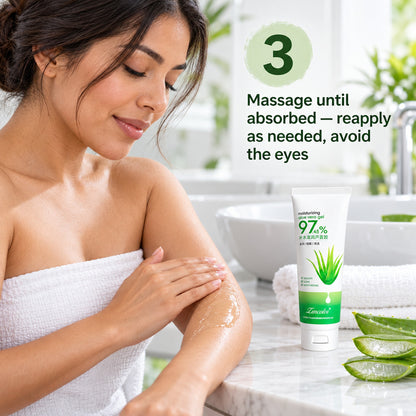How to use step 3: massage the aloe gel into the arm until absorbed