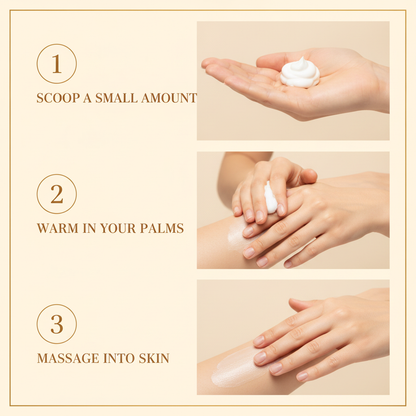 How to use Whipped Tallow Cream — scoop, warm in palms, massage into skin