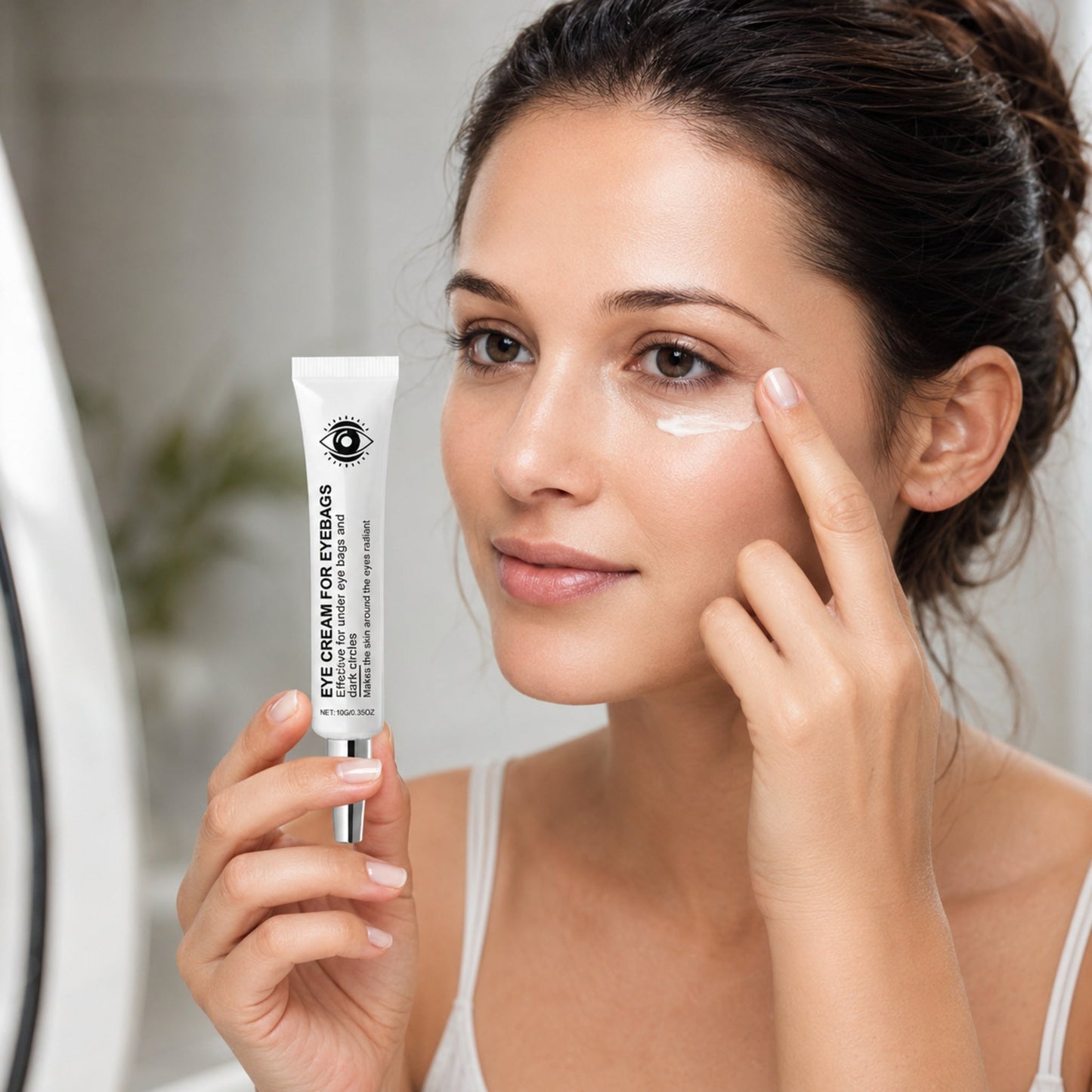 Anti-Aging Hydrating Eye Cream – Firming & Moisturizing Formula — realistic lifestyle in-use scene