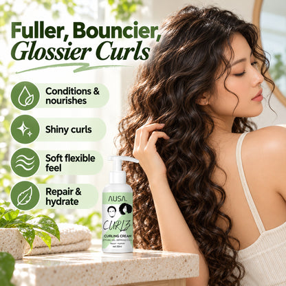Fuller, bouncier, glossier curls with AUSA Curlz: conditions and nourishes, shiny curls, soft flexible feel, repair and hydrate