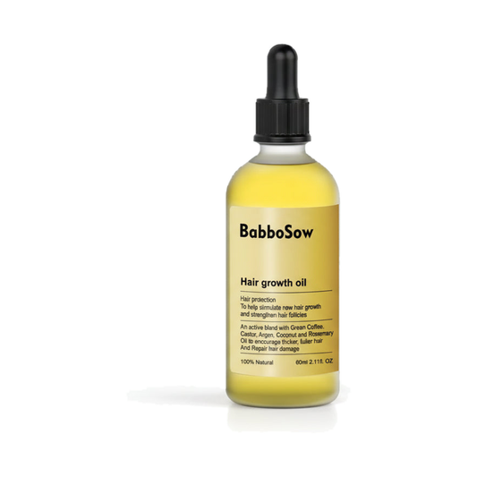 BabboSow Hair Growth Oil 60ml dropper bottle — product only, centered on a pure white background