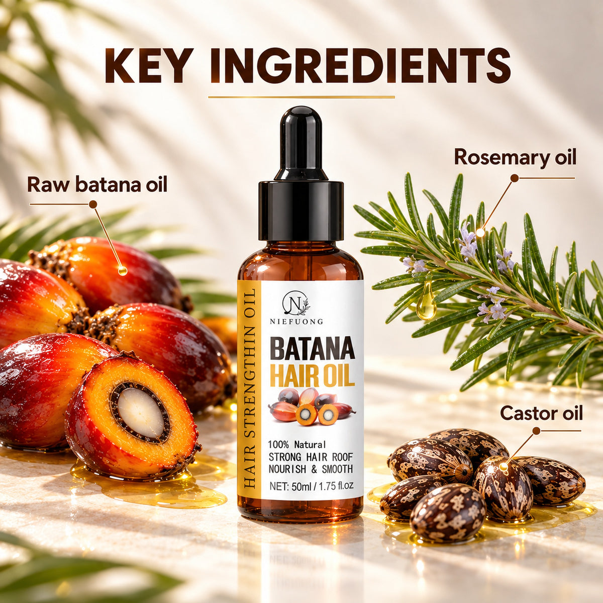 Key ingredients: raw batana oil, rosemary oil and castor oil