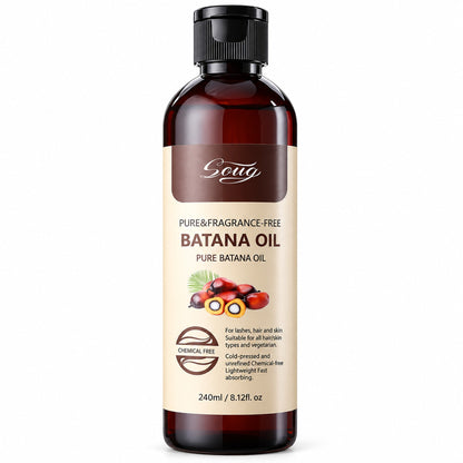 Soug Pure & Fragrance-Free Batana Oil 240 ml amber bottle on white