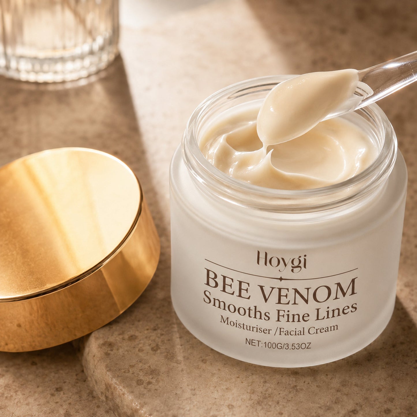 Bee Glow Anti-Wrinkle Face Cream – Firming & Rejuvenating, 100g — distinct premium macro product and texture detail