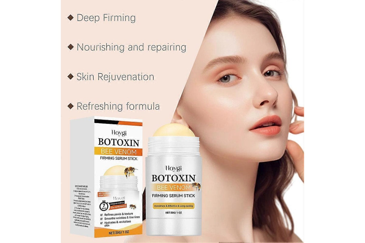 Bee venom firming serum stick shown in a premium secondary product view