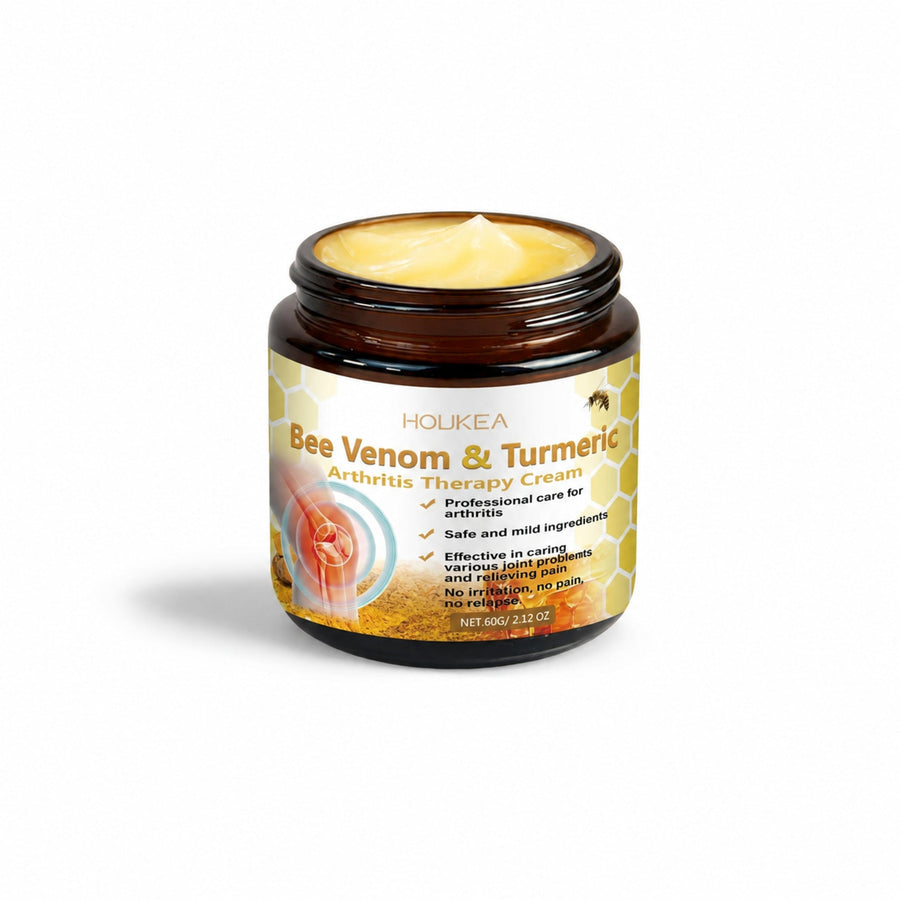 Bee Venom & Turmeric Topical Warming Body Cream – Soothing Formula, 60g — centered hero on white with lower-left studio shadow