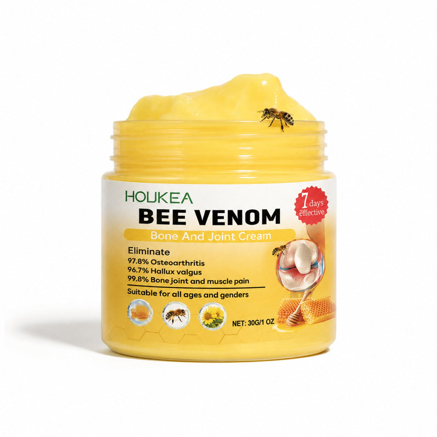 Bee Venom Warming Body Massage Cream 30g centered on white with soft shadow