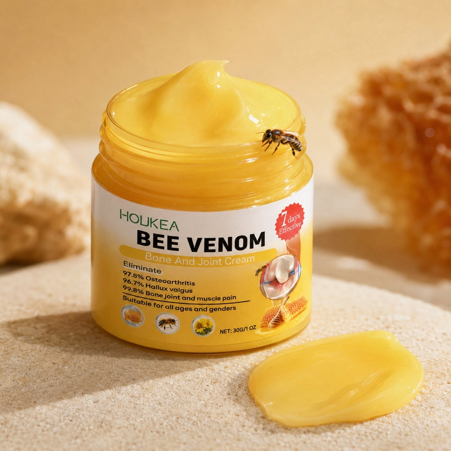 Bee Venom Warming Body Massage Cream rich cream texture detail