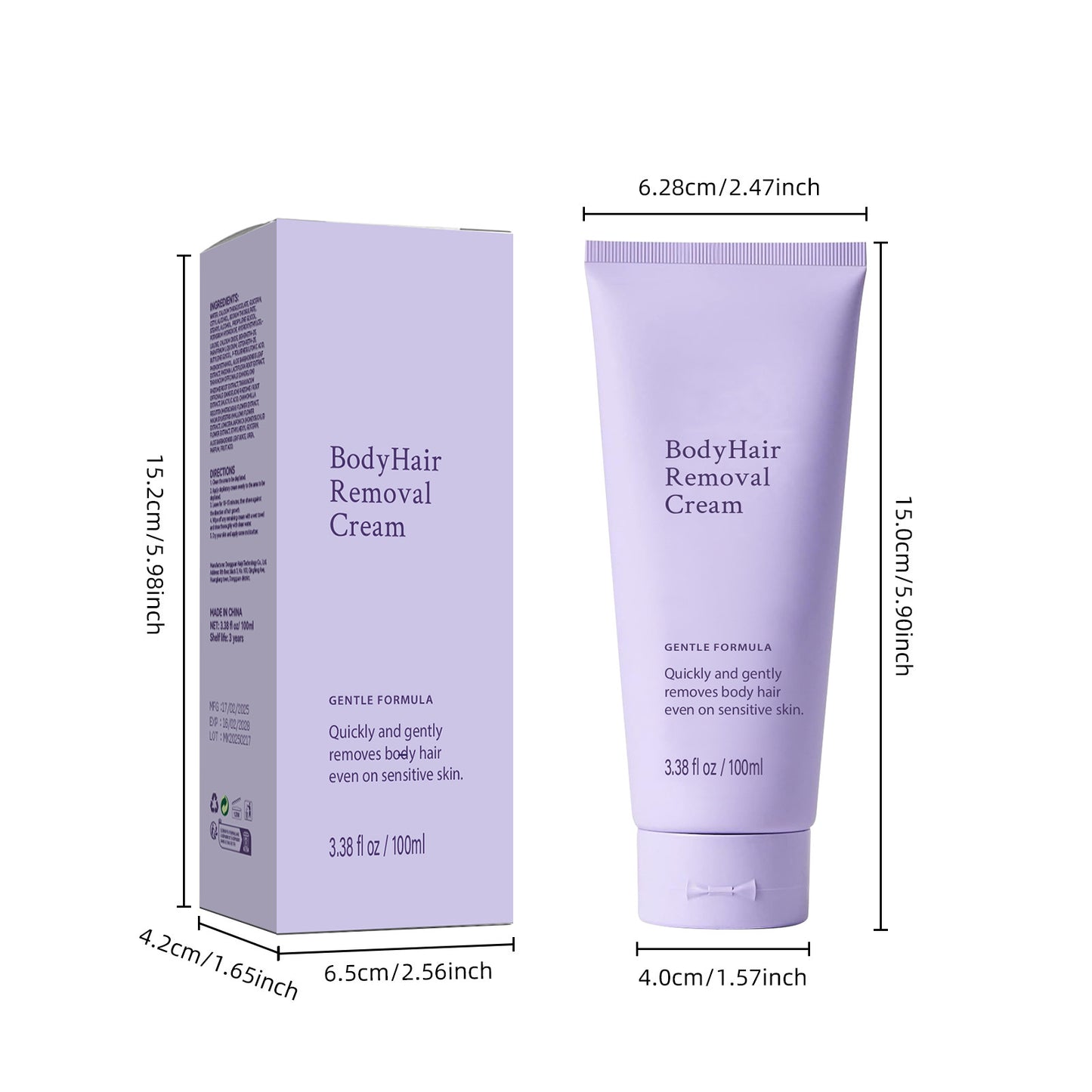 Gentle Depilatory Body Cream – Smooth Skin Hair Removal, 100ml