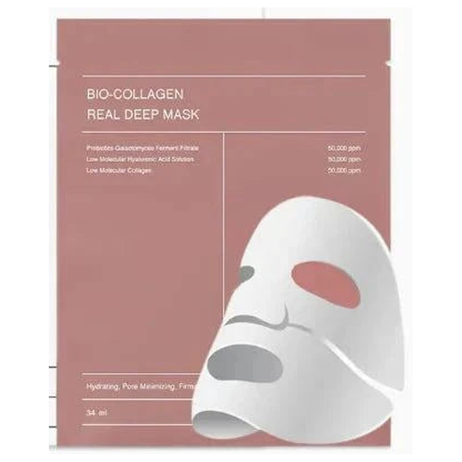 Bio-Collagen Real Deep Mask 34 ml sachet on a pure white background