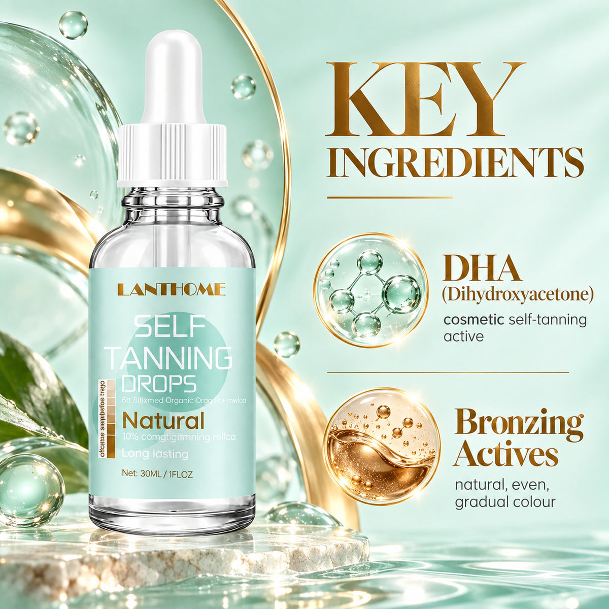 Key ingredients: DHA (dihydroxyacetone) and bronzing actives for natural, even, gradual colour