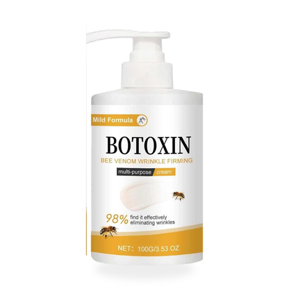 BOTOXIN Bee Venom Wrinkle Firming multi-purpose cream pump bottle, 100g — centred product on pure white with soft studio shadow