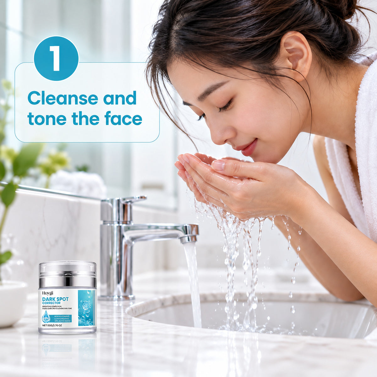 How to use step 1: cleanse and tone the face