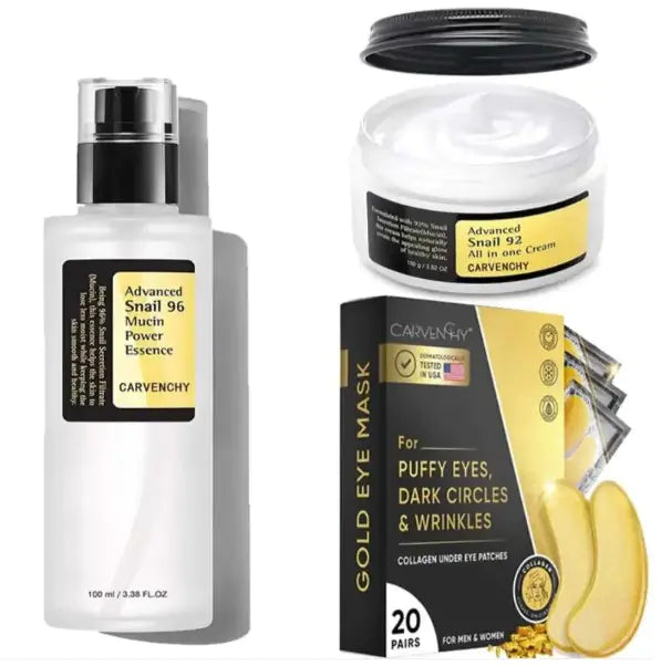 Snail Mucin + Gold Eye Mask Trio Set