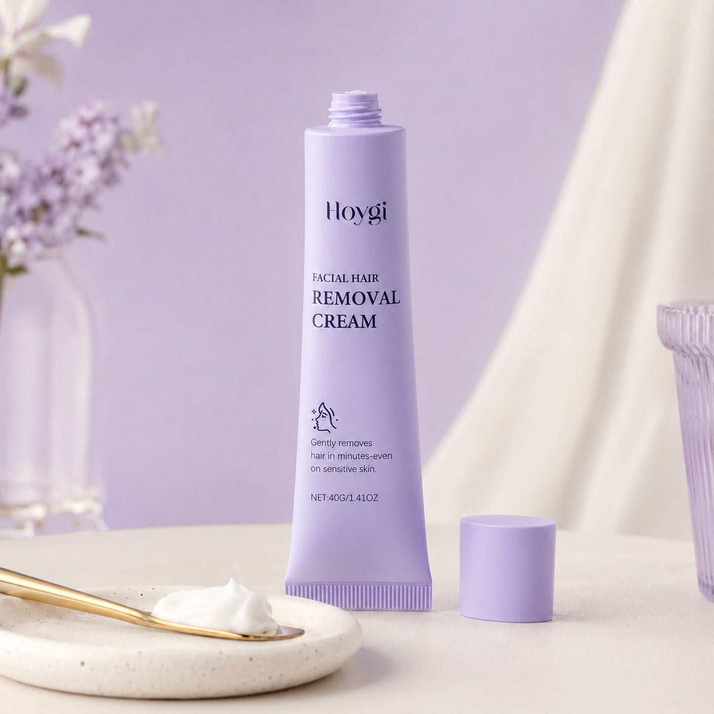 Facial Hair Removal Cream texture and product detail
