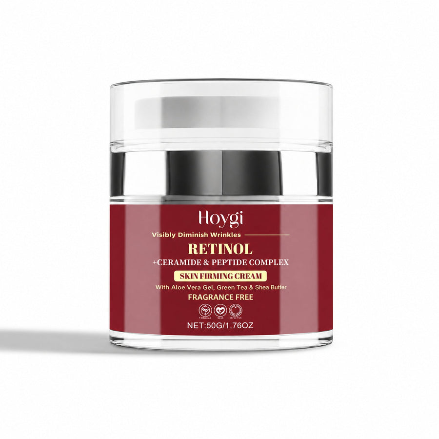 Retinol Ceramide Cream centered on white with directional studio shadow