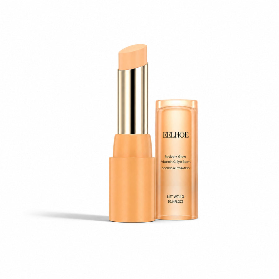 Vitamin C Eye Balm centered on white with directional studio shadow