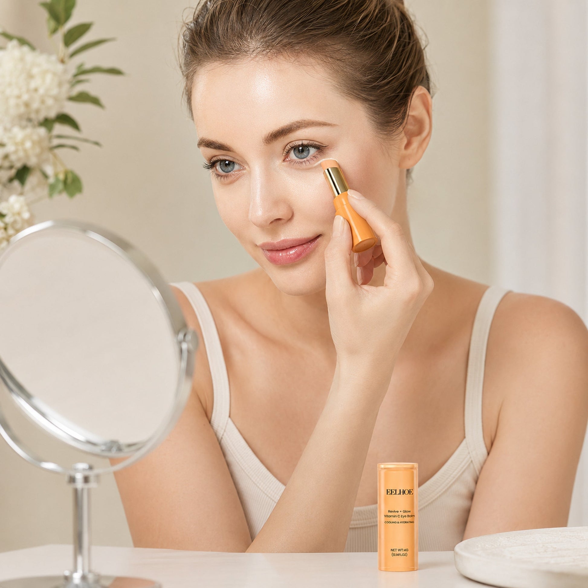 Vitamin C Eye Balm realistic lifestyle application scene