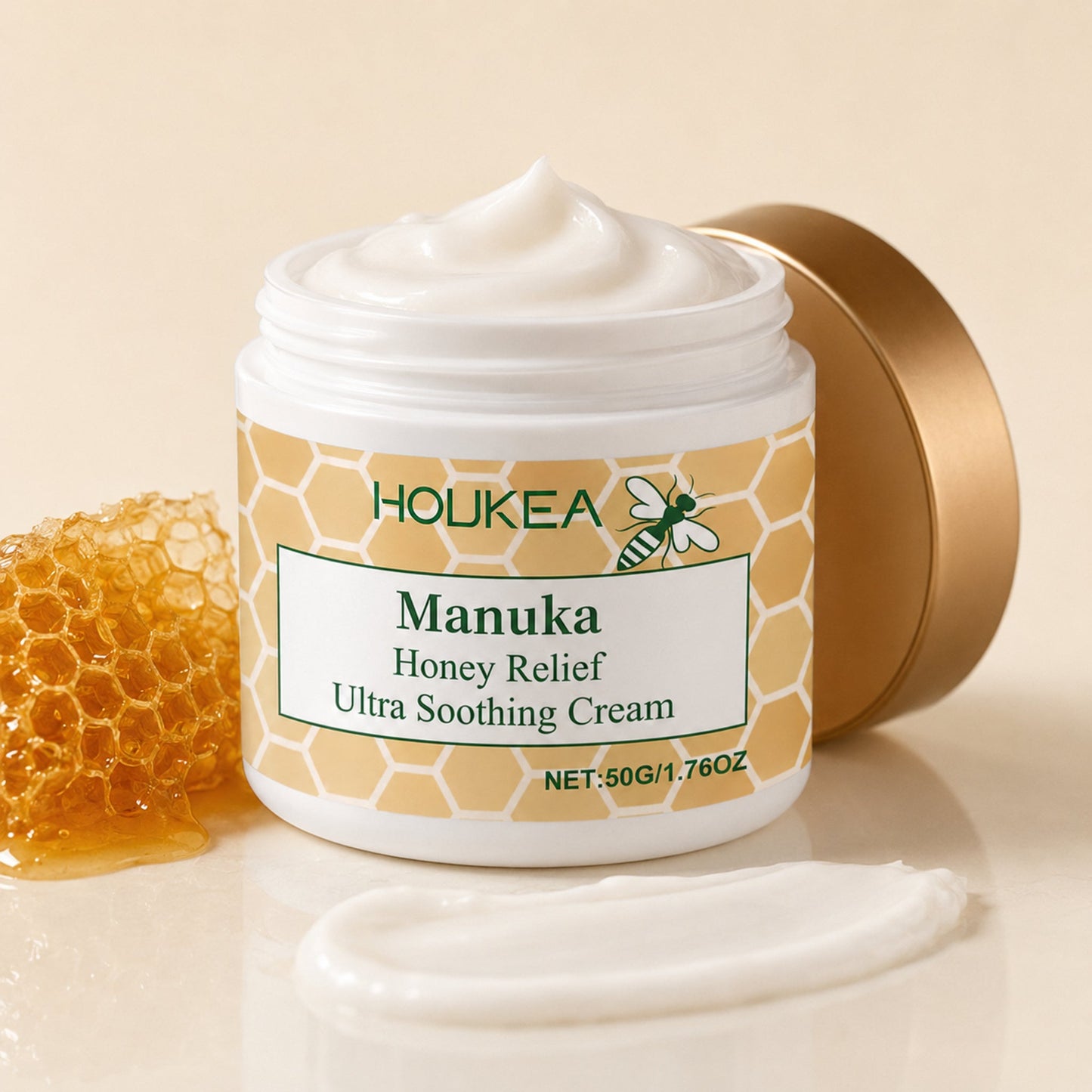 Manuka Honey Relief Cream texture and product detail