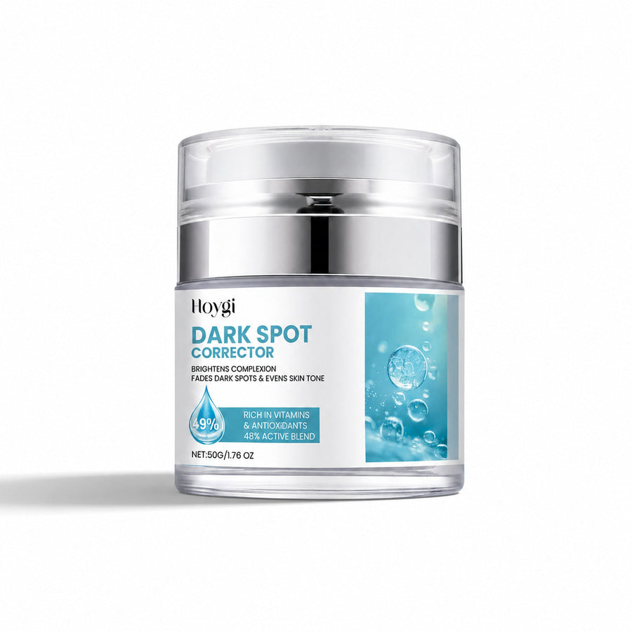 Dark Spot Corrector centered on white with directional studio shadow