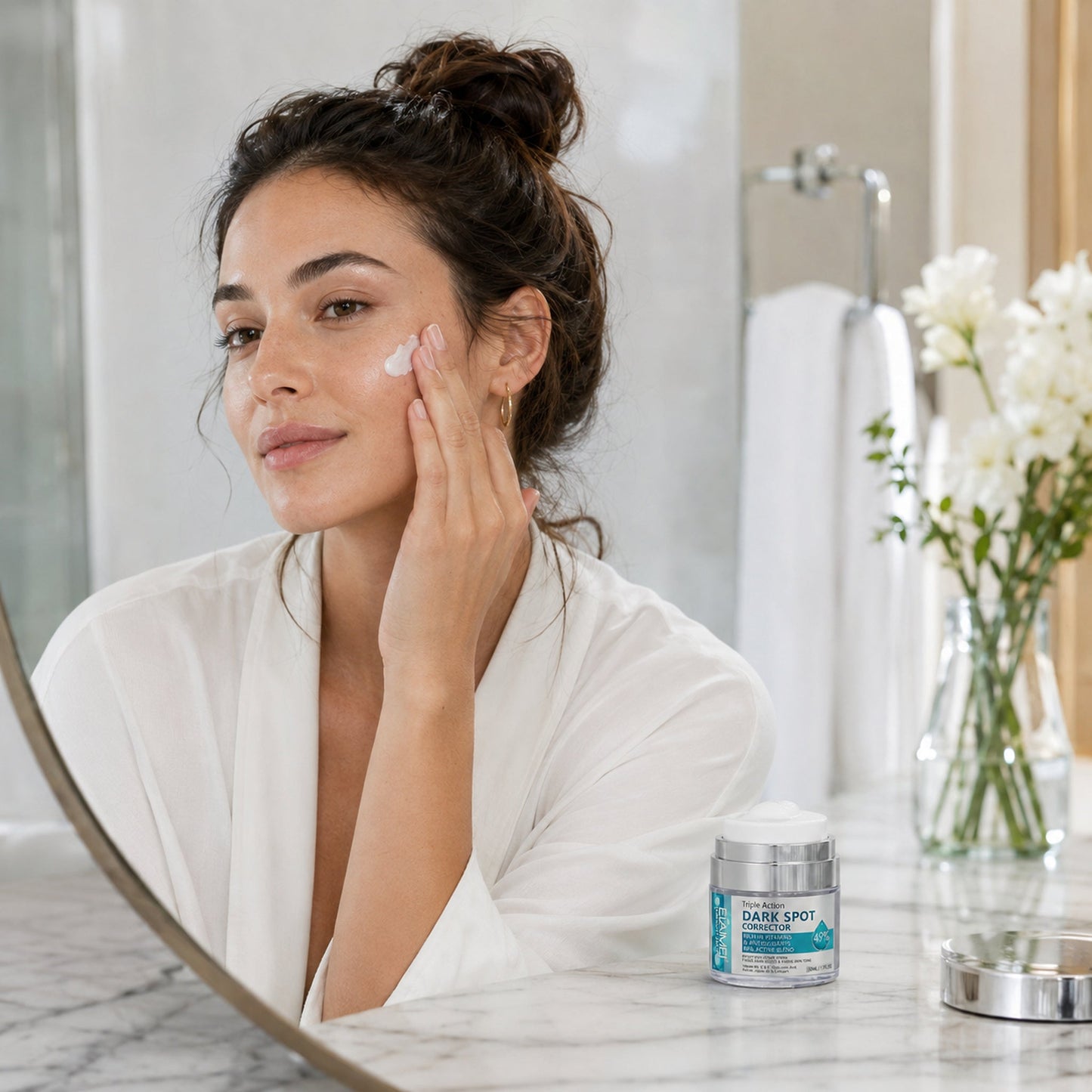 Triple Action Dark Spot Corrector realistic lifestyle application scene