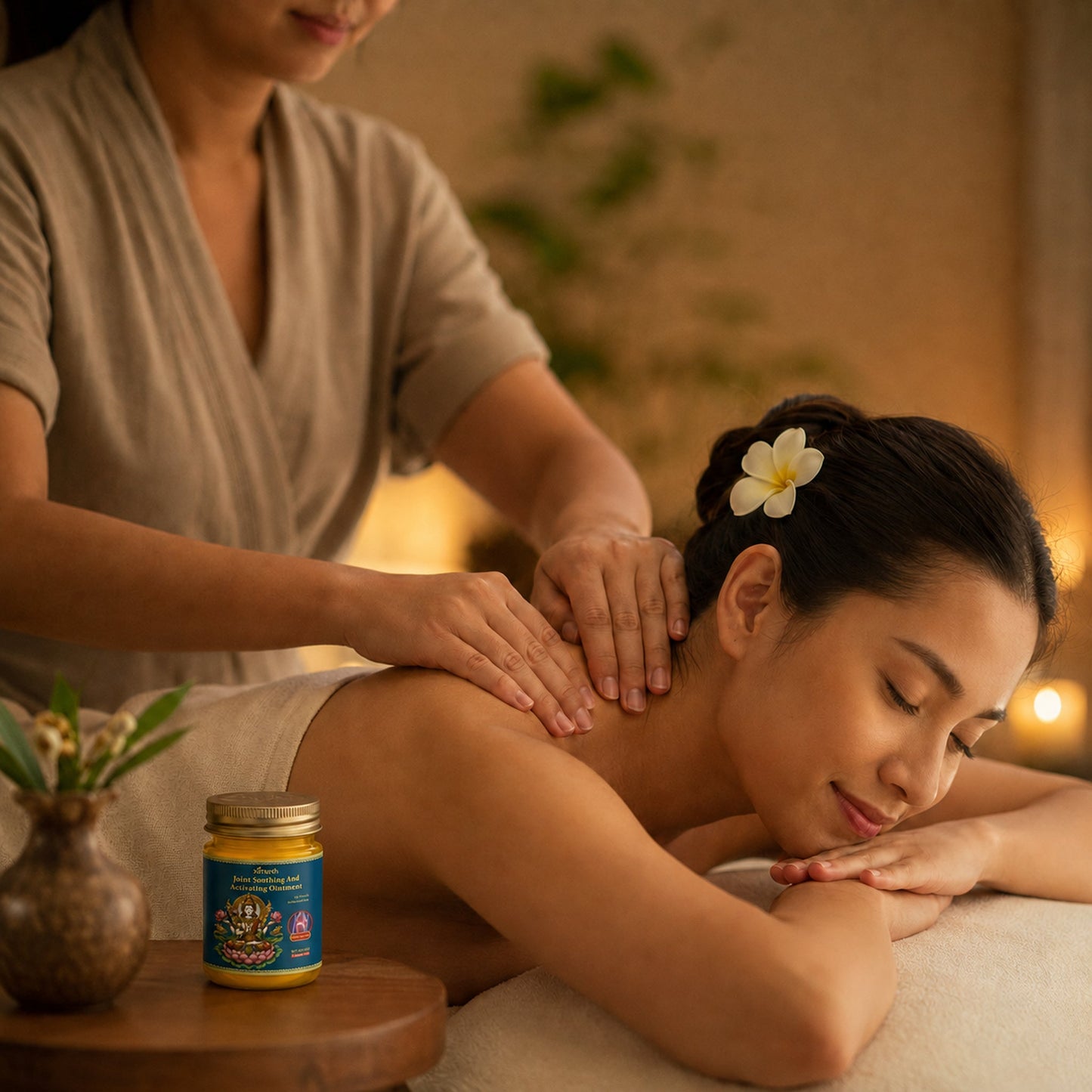 Joint Soothing Massage Balm realistic lifestyle application scene