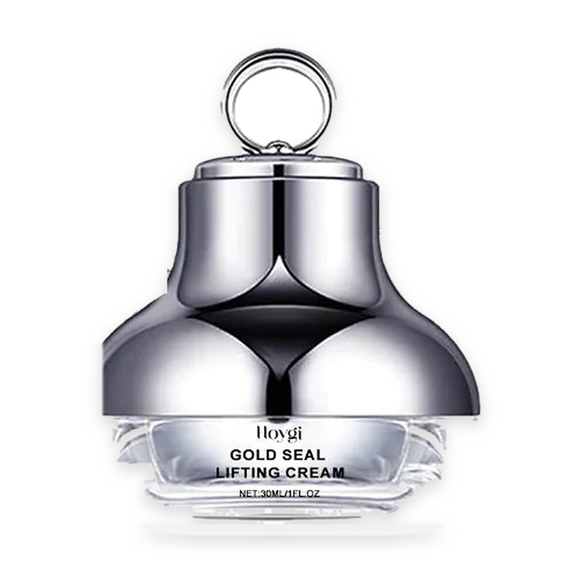Hoygi Gold Seal Lifting Cream 30ml jar centered on a pure white background with a soft studio shadow