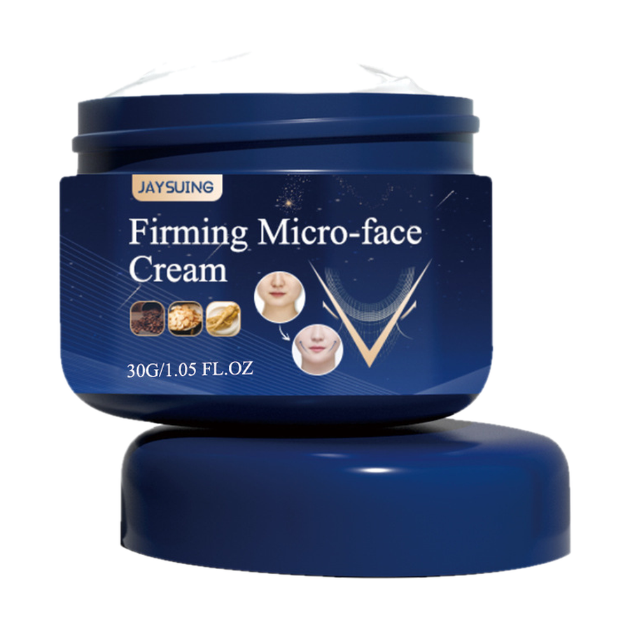 Firming Micro-Face Cream 30g open jar with lid centered on a pure white background