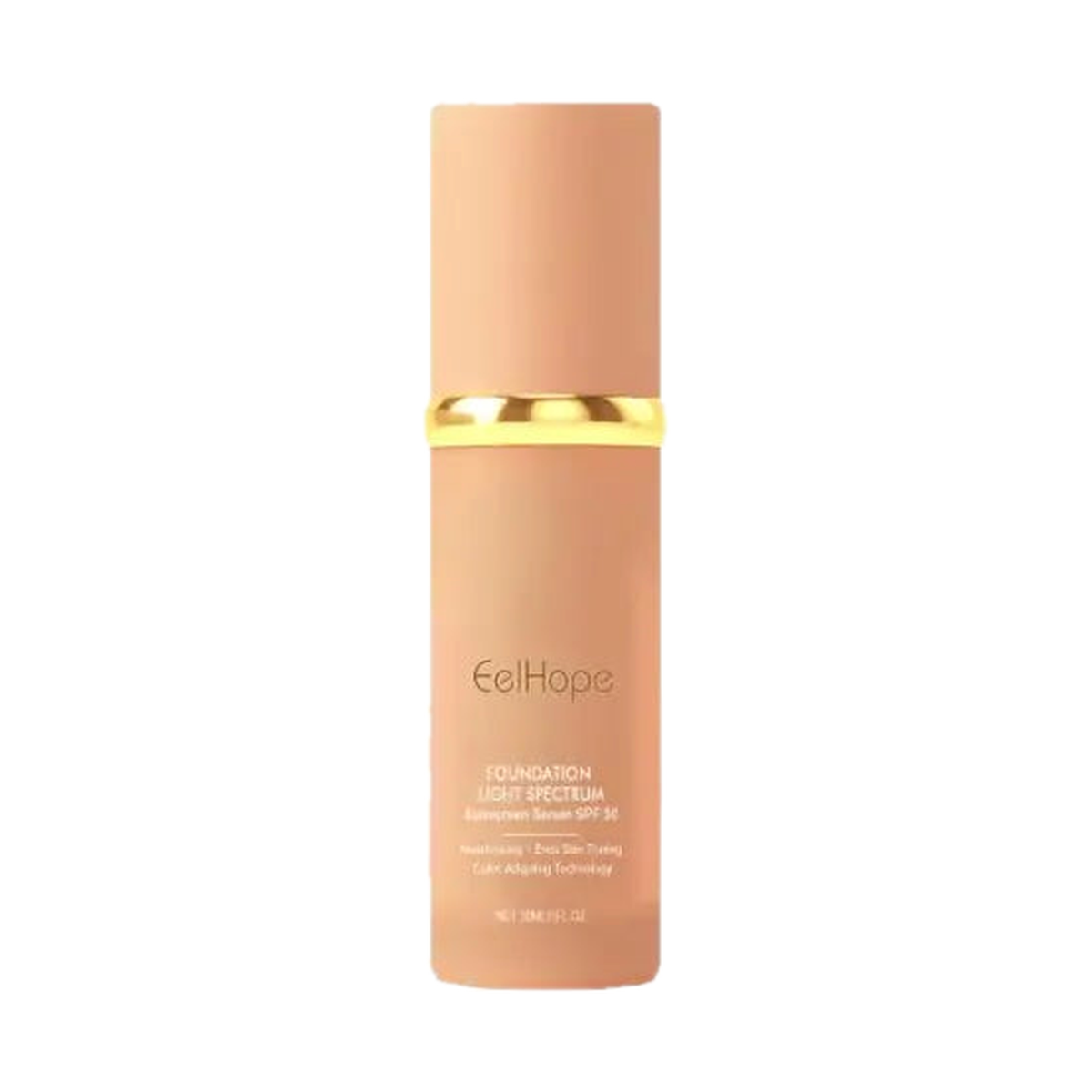 Light Spectrum Foundation Serum SPF 38 bottle centered on a pure white background