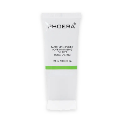 PHOERA Mattifying Primer 24ml tube centered on a pure white background with a soft studio shadow