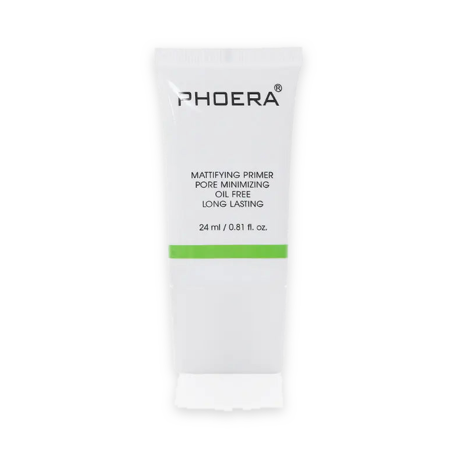 PHOERA Mattifying Primer 24ml tube centered on a pure white background with a soft studio shadow