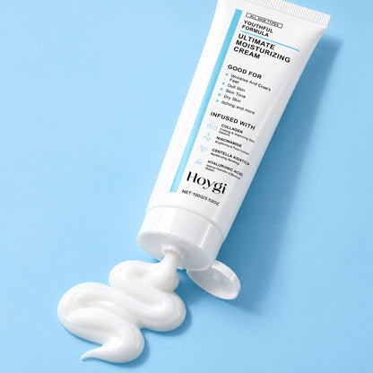 Rich white cream texture squeezed from the Hoygi tube