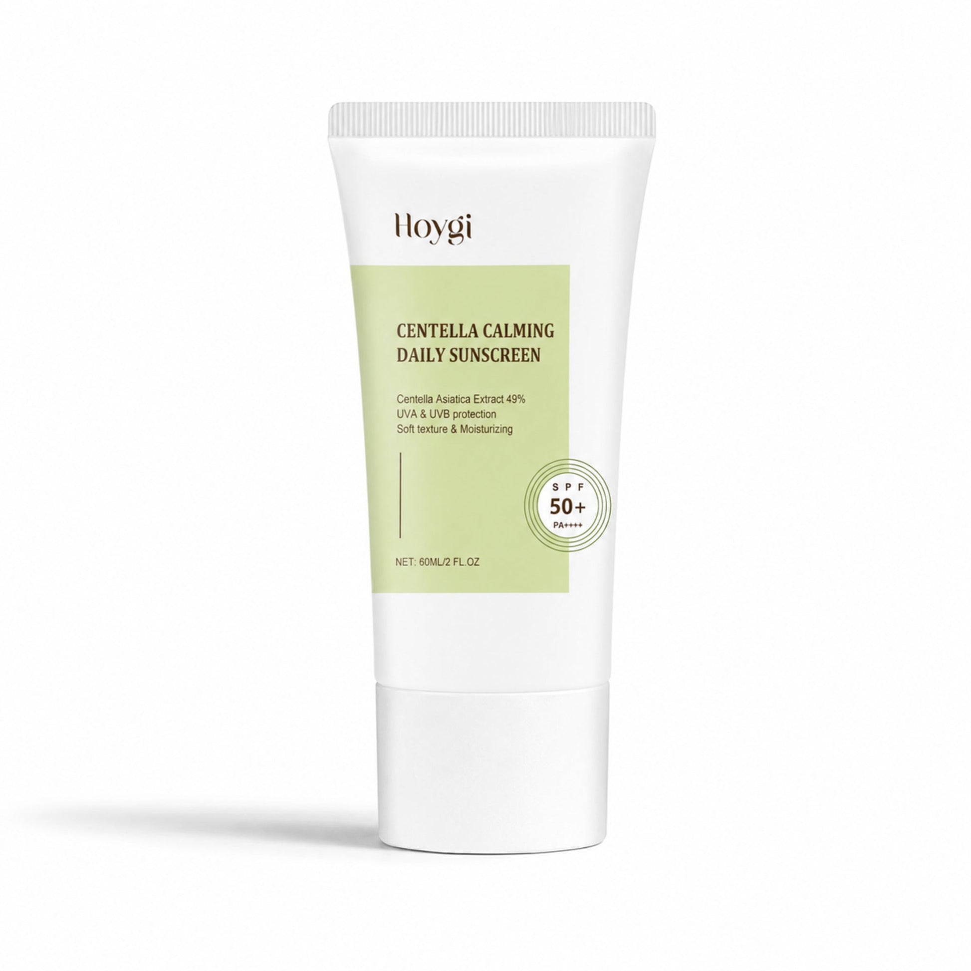 Centella Calming Daily Sunscreen – Hydrating Broad Spectrum SPF — centered unboxed hero on white with lower-left shadow