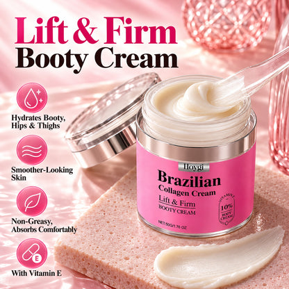 Hoygi Brazilian Collagen Cream Lift & Firm booty cream – hydrates booty, hips & thighs, smoother-looking skin, non-greasy, with vitamin E