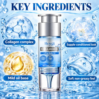Key ingredients of the collagen body oil: collagen complex and mild oil base