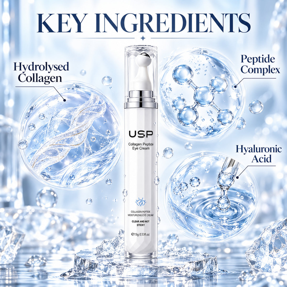 Key ingredients: hydrolysed collagen, peptide complex and hyaluronic acid