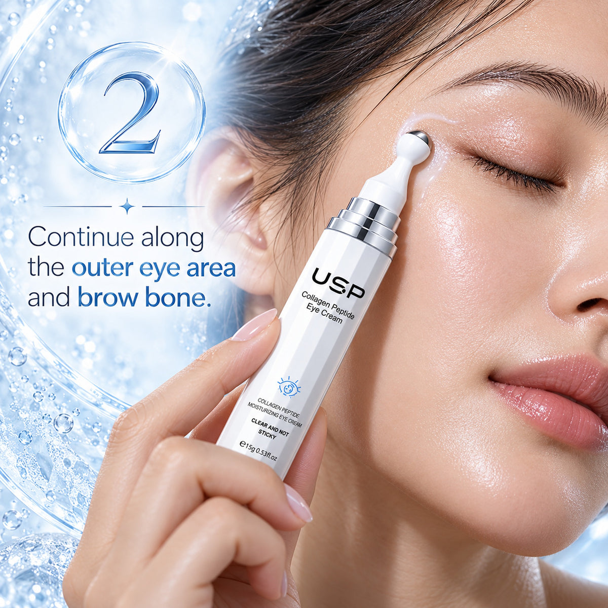 Step 2: continue along the outer eye area and brow bone