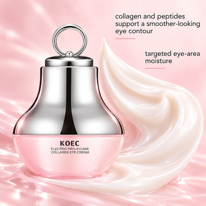 Creamy eye cream texture: collagen and peptides support a smoother-looking eye contour