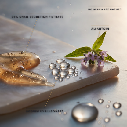 Snail 96 Mucin Power Essence — hero ingredients: 96% snail secretion filtrate, sodium hyaluronate, allantoin
