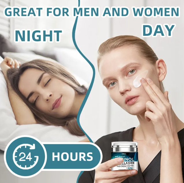Retinol & Collagen Day & Night Face Cream – Hyaluronic Acid 5%, 50ml