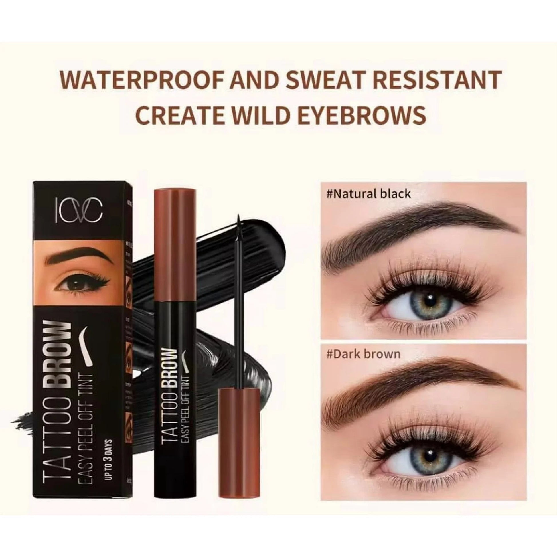 Tattoo Brow Peel-Off Eyebrow Tint – Dark Brown, 6.5ml