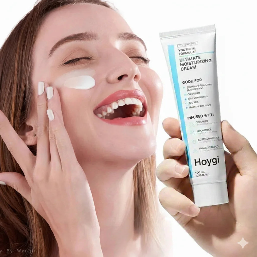 Korean Face Cream with Centella & Collagen - Intensive Moisturizer for Fine Lines, Wrinkles, Dry Skin, Redness - 100ml Hoygi