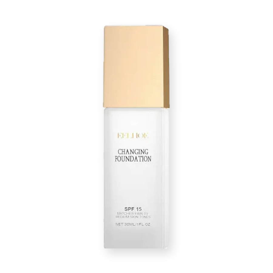EELHOE Changing Foundation SPF 15, 30ml / 1 fl.oz — bottle alone on a pure white background with a soft studio shadow