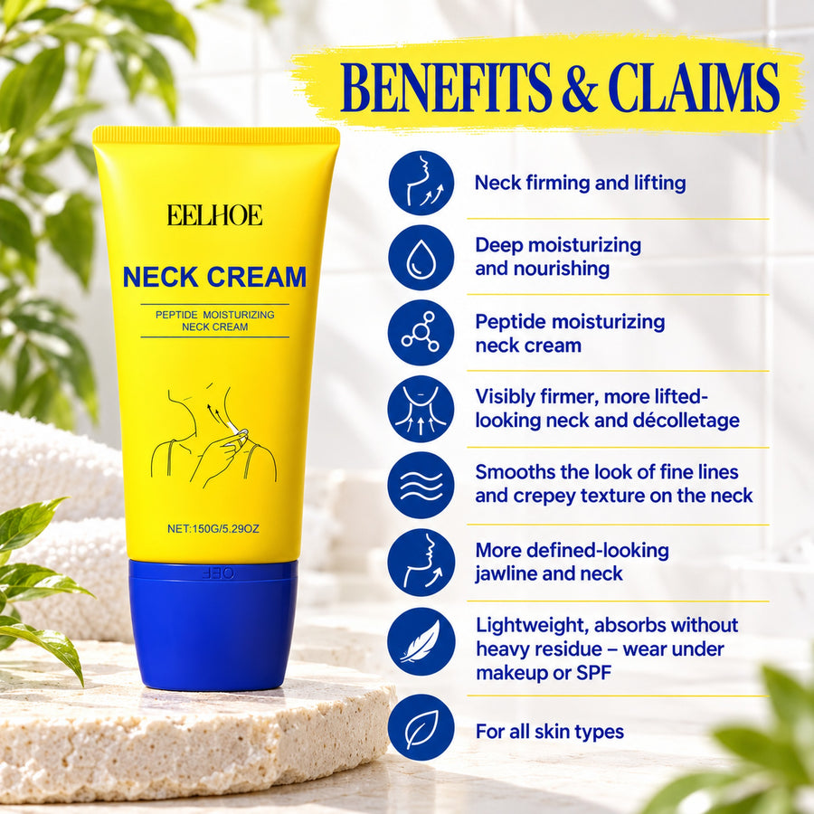Neck cream benefits: neck firming and lifting, deep moisturizing and nourishing, smoother-looking neck and décolletage