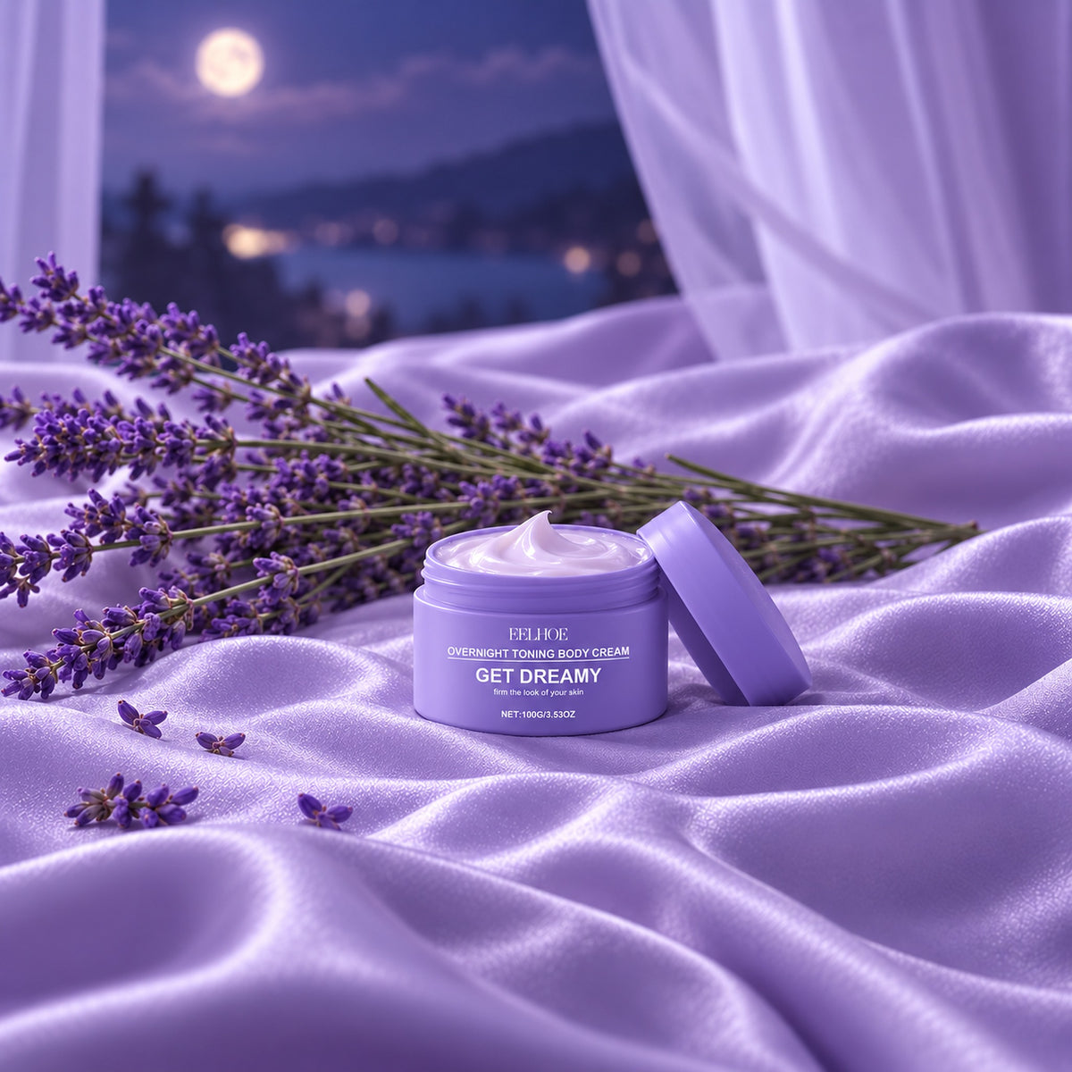 Open jar showing the rich, velvety body cream texture