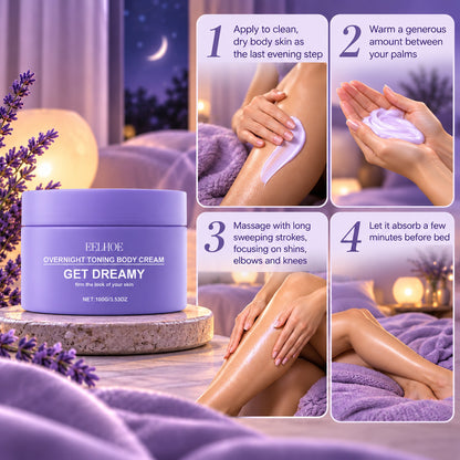 How to use the overnight body cream in four steps