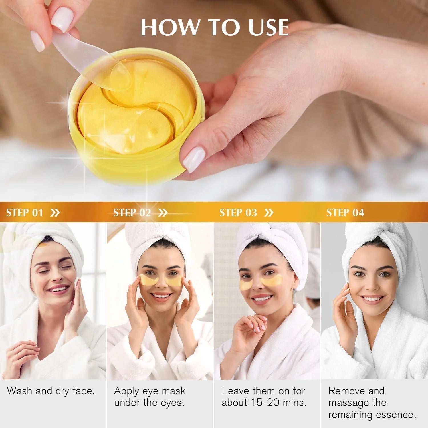 24K Gold Collagen  Eye Mask for Dark Circles, Puffiness, Anti-Wrinkles and fine lines - Anti-aging Hyogi