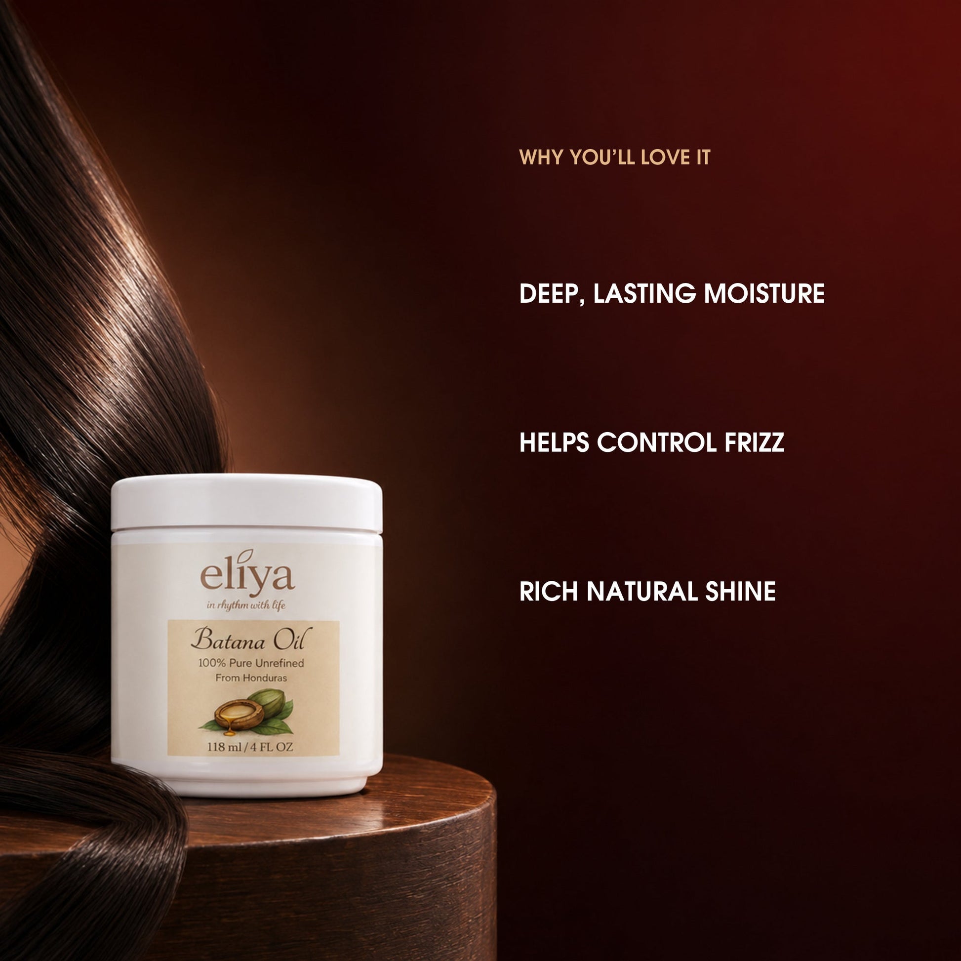 Eliya Batana Oil benefits: deep moisture, frizz control and rich natural shine
